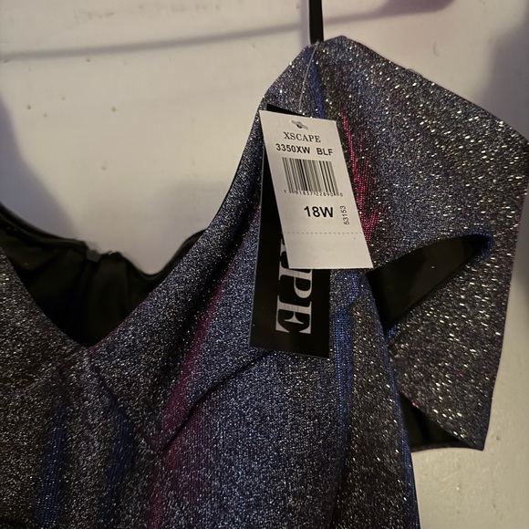 Xscape Purple Off the Shoulder Gown for Weddings - Picture 4 of 5